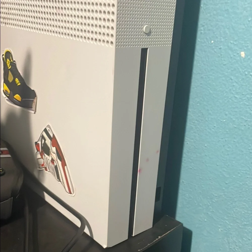 White and Black One S Console with Controller